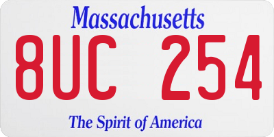 MA license plate 8UC254