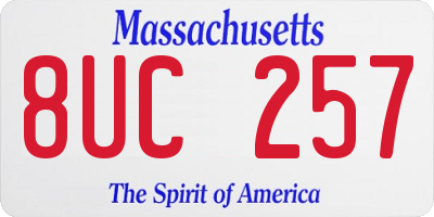 MA license plate 8UC257