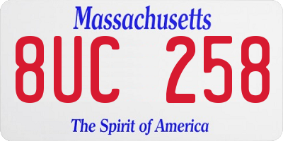 MA license plate 8UC258