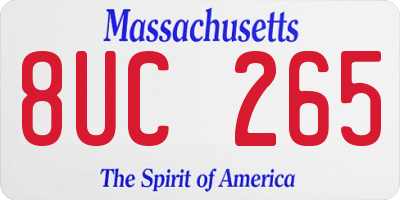 MA license plate 8UC265