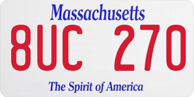 MA license plate 8UC270