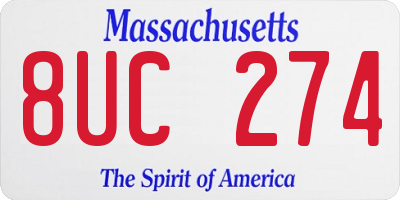 MA license plate 8UC274