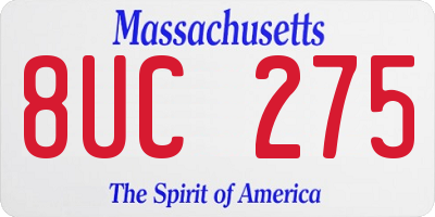 MA license plate 8UC275