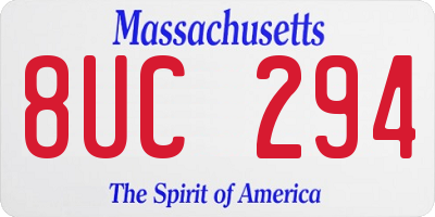 MA license plate 8UC294