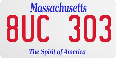 MA license plate 8UC303