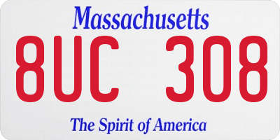 MA license plate 8UC308