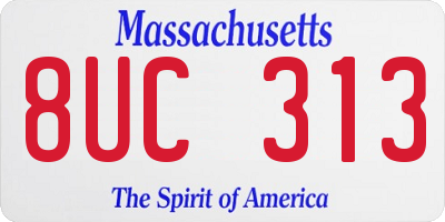 MA license plate 8UC313