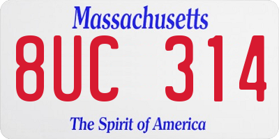 MA license plate 8UC314