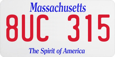 MA license plate 8UC315