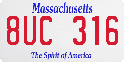 MA license plate 8UC316