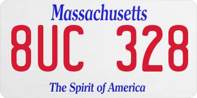 MA license plate 8UC328
