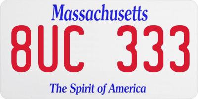 MA license plate 8UC333