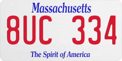 MA license plate 8UC334
