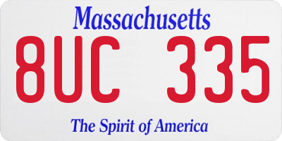 MA license plate 8UC335