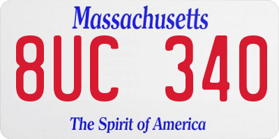 MA license plate 8UC340