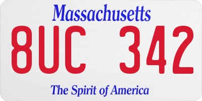 MA license plate 8UC342