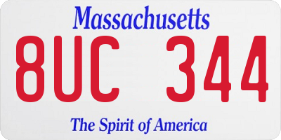 MA license plate 8UC344