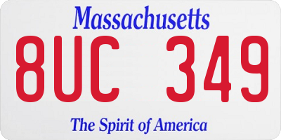 MA license plate 8UC349