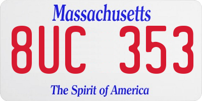 MA license plate 8UC353