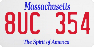 MA license plate 8UC354