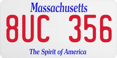 MA license plate 8UC356