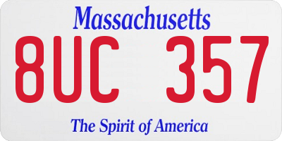 MA license plate 8UC357