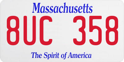 MA license plate 8UC358