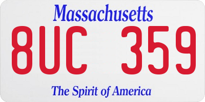 MA license plate 8UC359