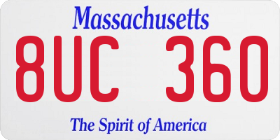 MA license plate 8UC360