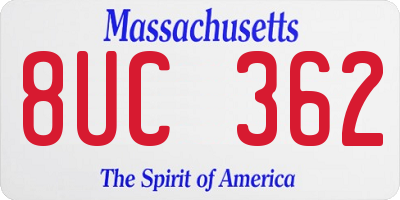 MA license plate 8UC362