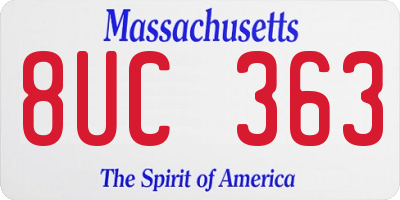 MA license plate 8UC363