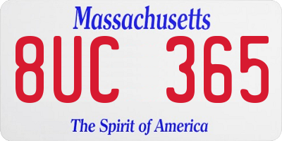 MA license plate 8UC365