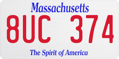 MA license plate 8UC374