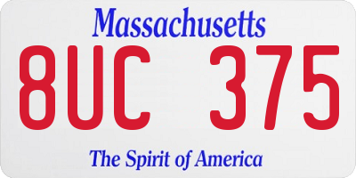 MA license plate 8UC375