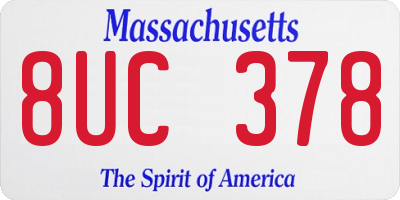 MA license plate 8UC378