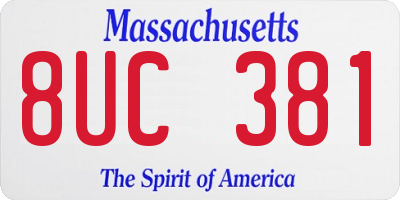 MA license plate 8UC381
