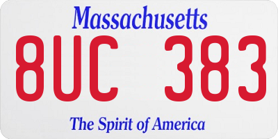 MA license plate 8UC383