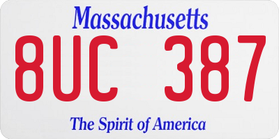 MA license plate 8UC387