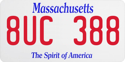 MA license plate 8UC388