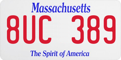 MA license plate 8UC389