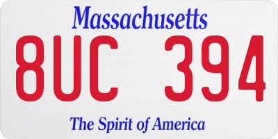 MA license plate 8UC394