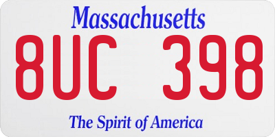 MA license plate 8UC398