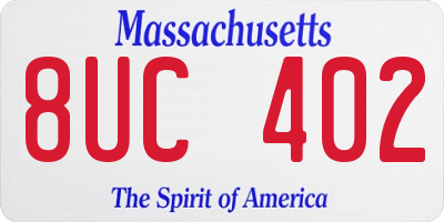 MA license plate 8UC402