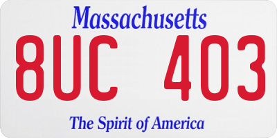 MA license plate 8UC403