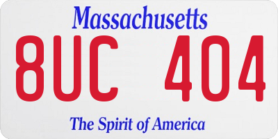 MA license plate 8UC404