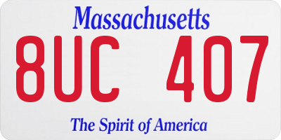 MA license plate 8UC407