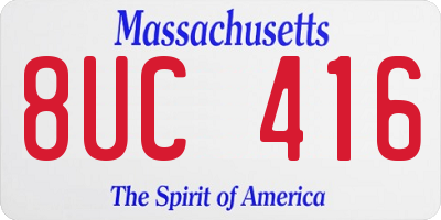MA license plate 8UC416