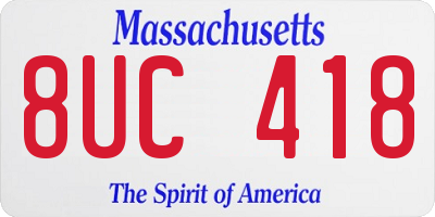 MA license plate 8UC418