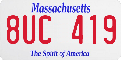MA license plate 8UC419