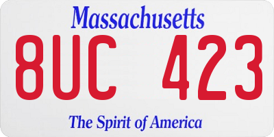 MA license plate 8UC423